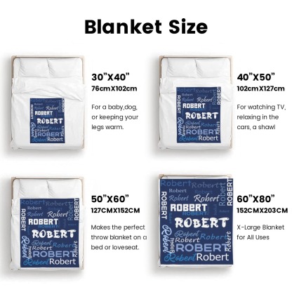 Custom Name Blankets and Throws Personalised Flannel Blanket for Kids Christmas Gifts
