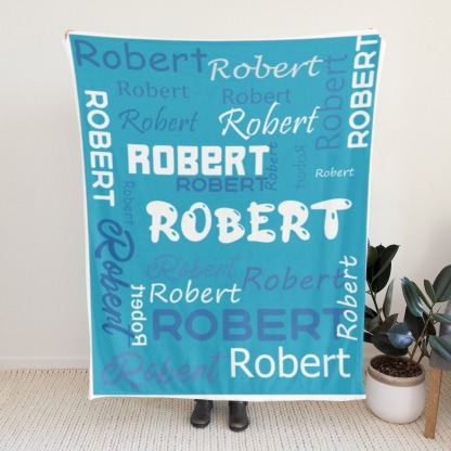 Custom Name Blankets and Throws Personalised Flannel Blanket for Kids Christmas Gifts