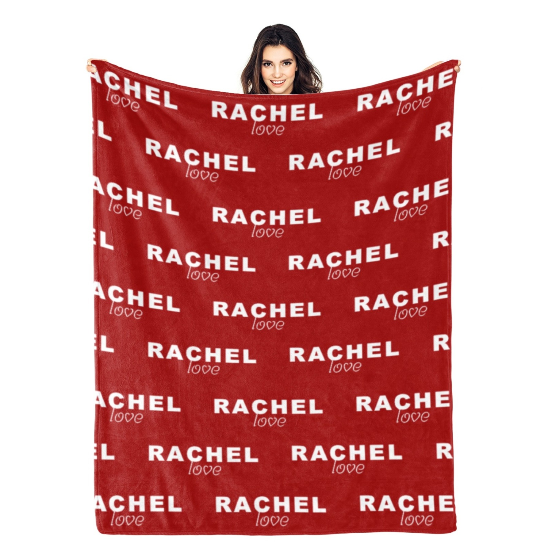 Personalised Baby Flannel Blanket with Name Multi-Color Blanket for Christmas and Baby Showers