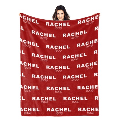 Personalised Baby Flannel Blanket with Name Multi-Color Blanket for Christmas and Baby Showers
