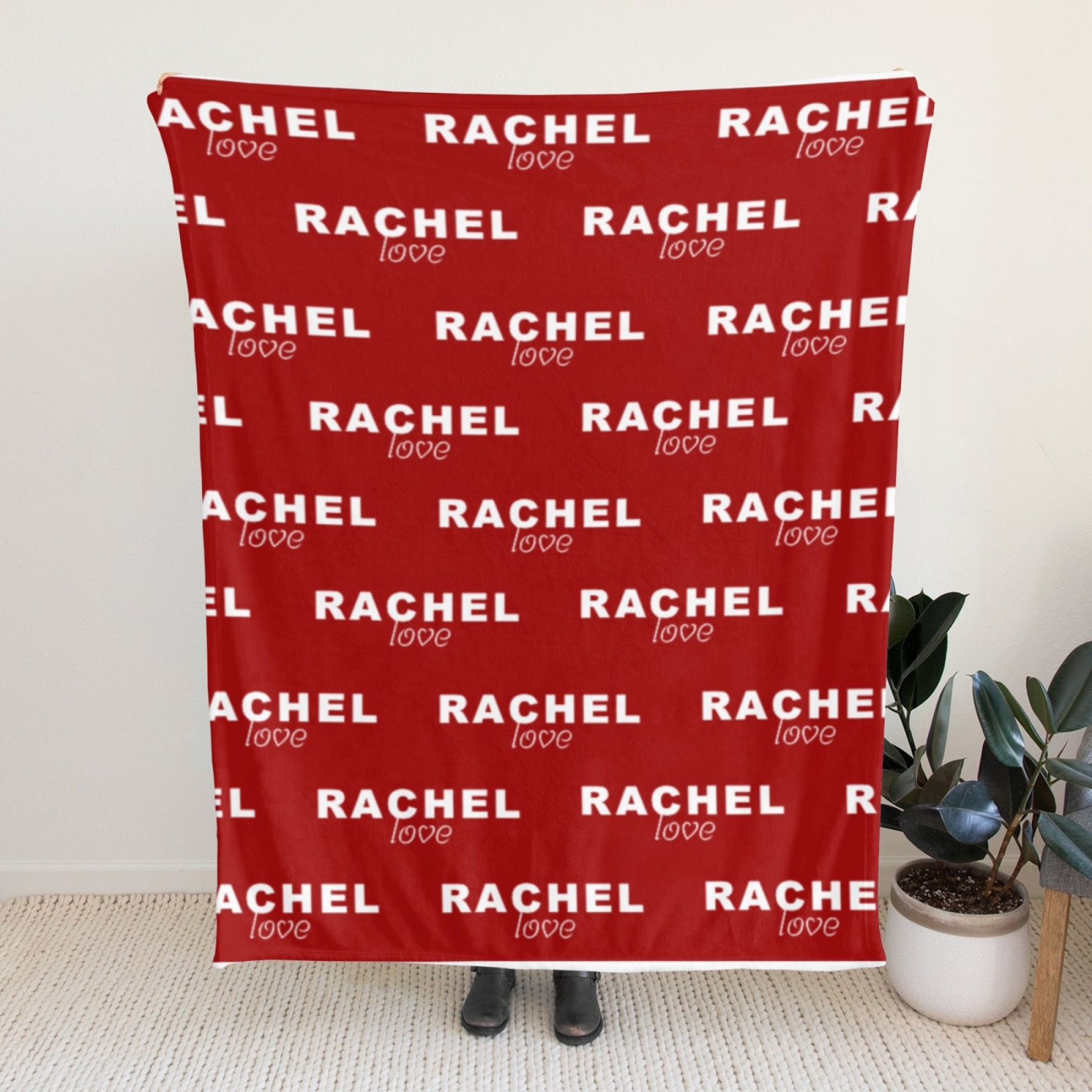 Personalised Baby Flannel Blanket with Name Multi-Color Blanket for Christmas and Baby Showers