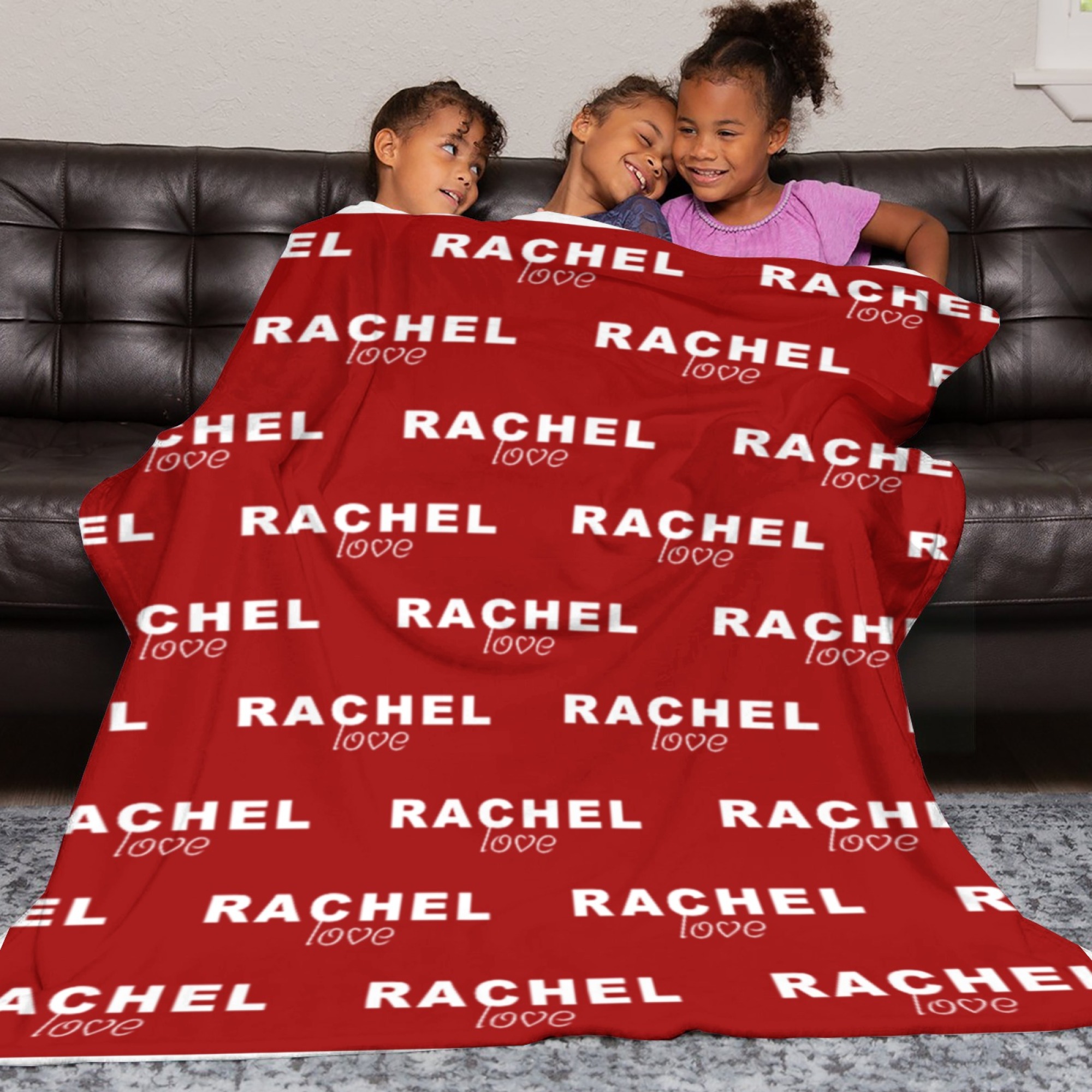 Personalised Baby Flannel Blanket with Name Multi-Color Blanket for Christmas and Baby Showers