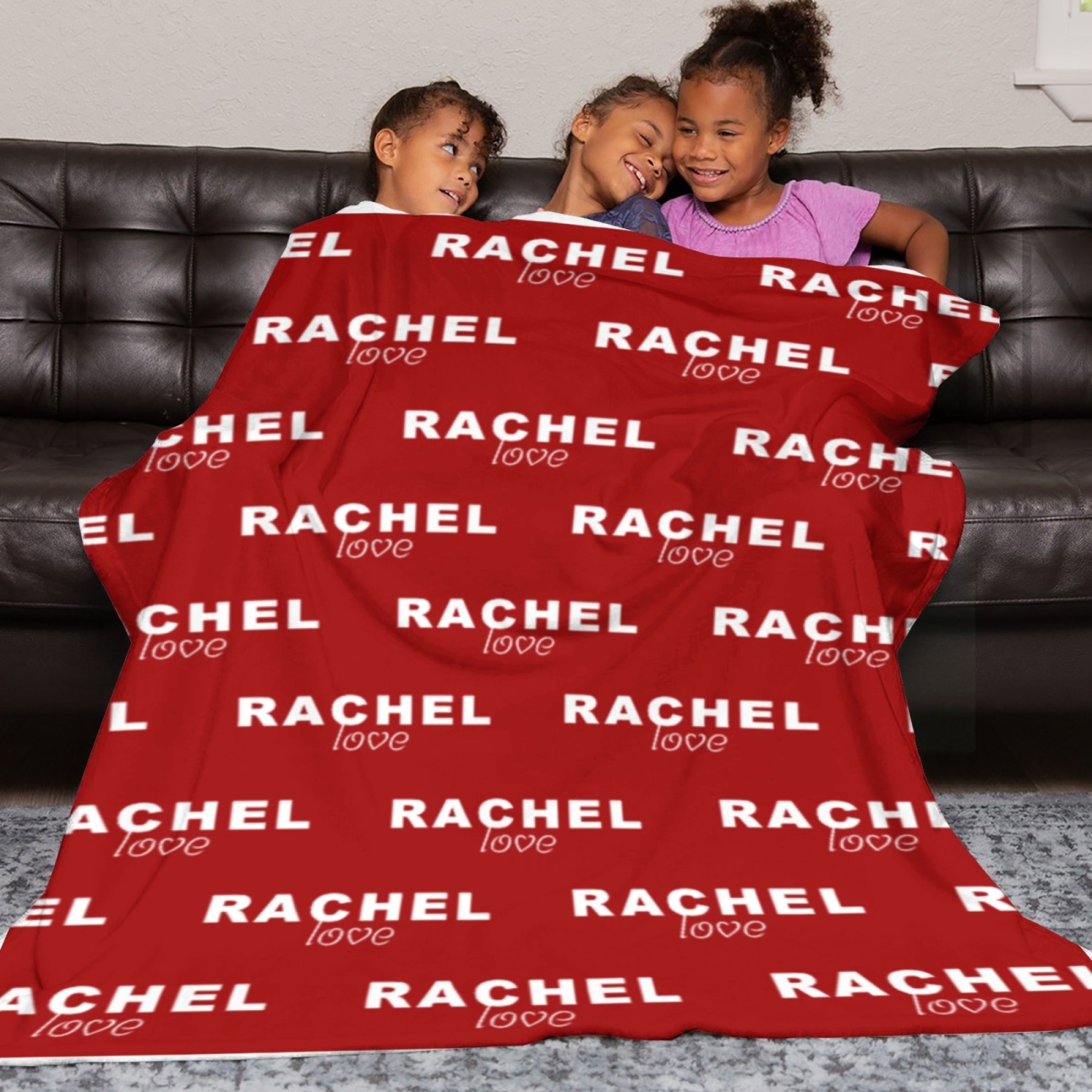Personalised Baby Flannel Blanket with Name Multi-Color Blanket for Christmas and Baby Showers