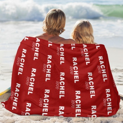 Personalised Baby Flannel Blanket with Name Multi-Color Blanket for Christmas and Baby Showers