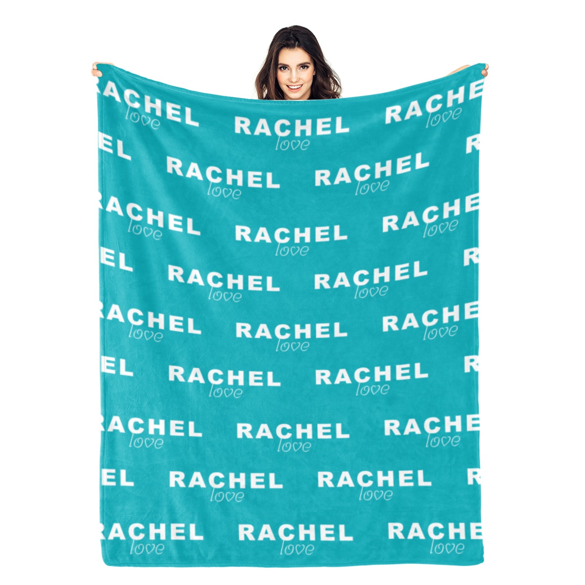 Personalised Baby Flannel Blanket with Name Multi-Color Blanket for Christmas and Baby Showers