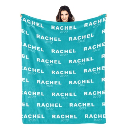 Personalised Baby Flannel Blanket with Name Multi-Color Blanket for Christmas and Baby Showers