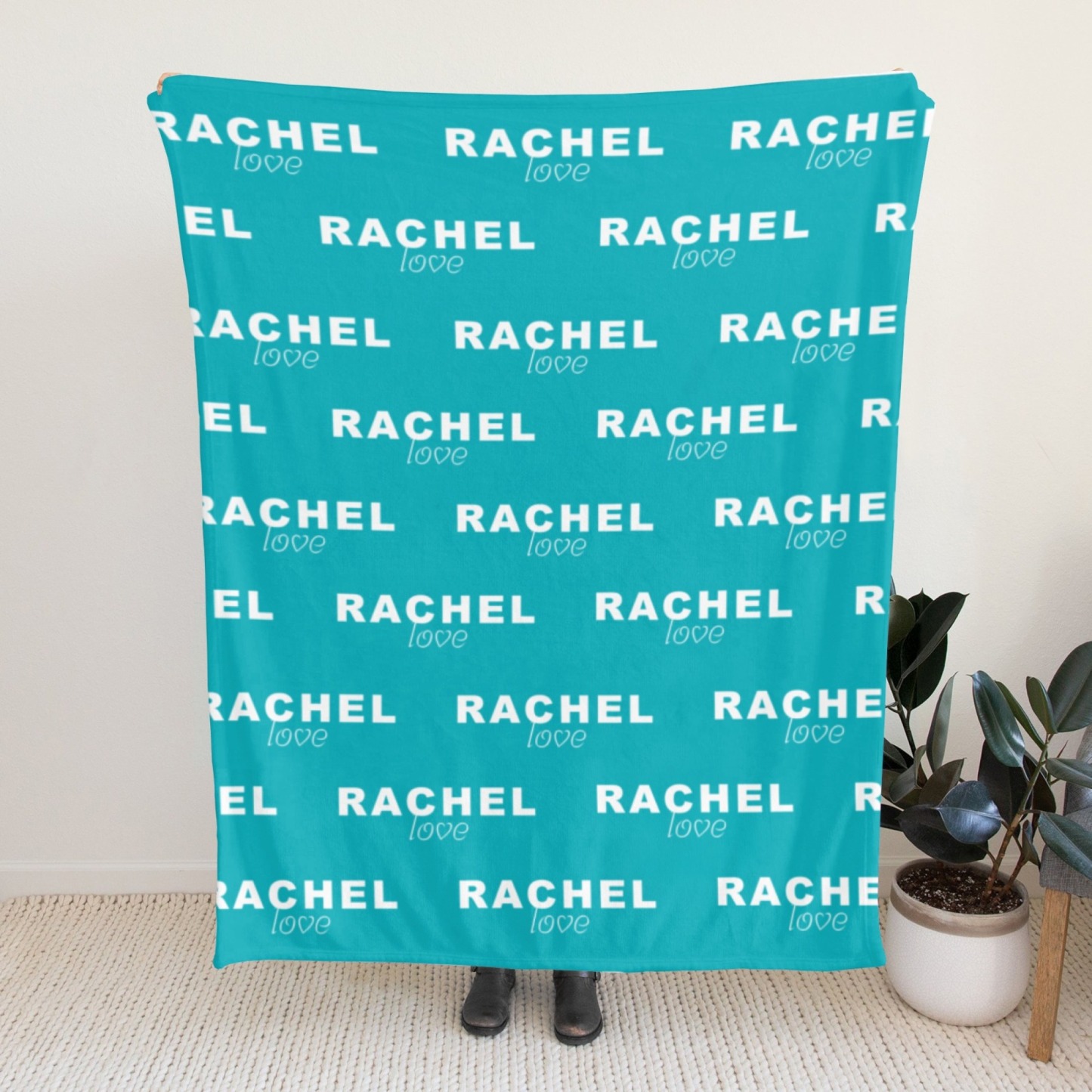 Personalised Baby Flannel Blanket with Name Multi-Color Blanket for Christmas and Baby Showers