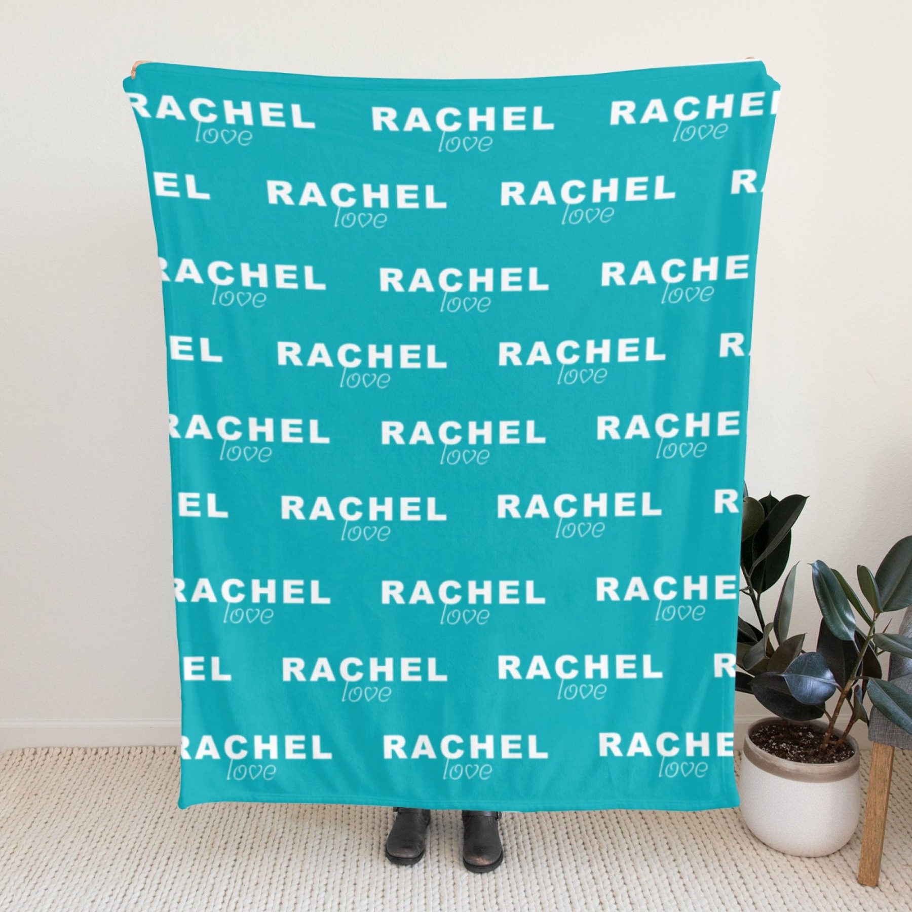 Personalised Baby Flannel Blanket with Name Multi-Color Blanket for Christmas and Baby Showers