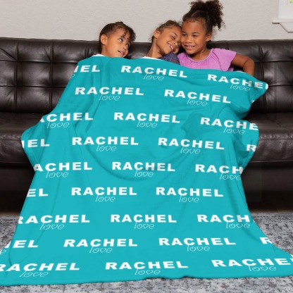 Personalised Baby Flannel Blanket with Name Multi-Color Blanket for Christmas and Baby Showers