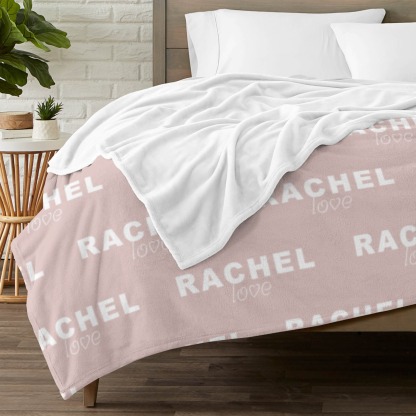 Personalised Baby Flannel Blanket with Name Multi-Color Blanket for Christmas and Baby Showers