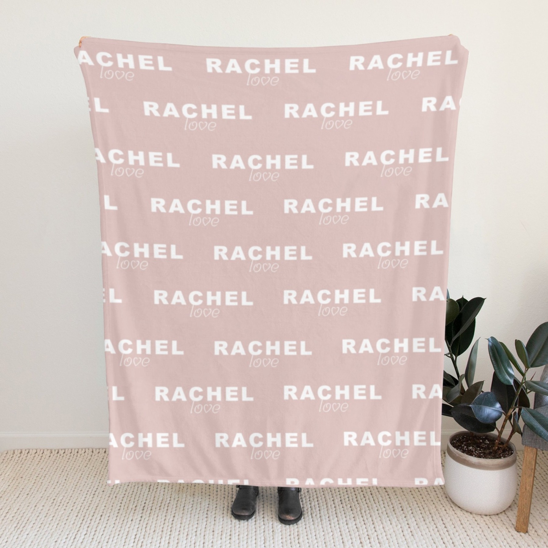 Personalised Baby Flannel Blanket with Name Multi-Color Blanket for Christmas and Baby Showers