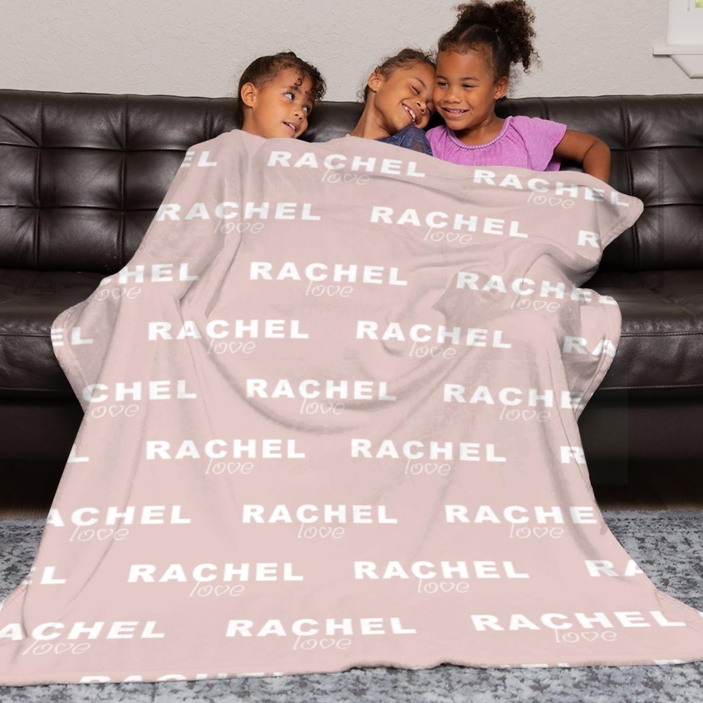 Personalised Baby Flannel Blanket with Name Multi-Color Blanket for Christmas and Baby Showers