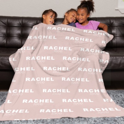 Personalised Baby Flannel Blanket with Name Multi-Color Blanket for Christmas and Baby Showers