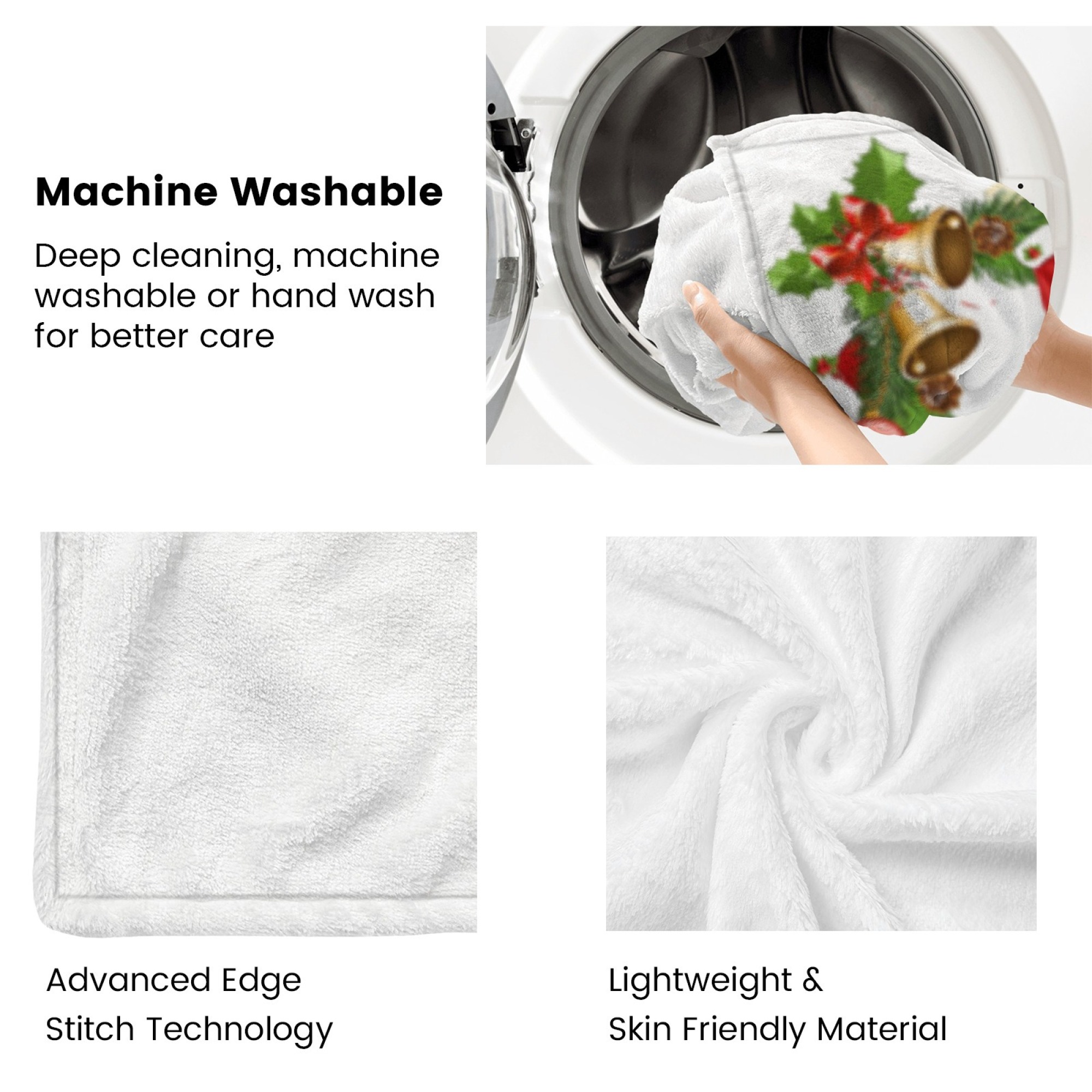 Personalised Baby Blankets Custom Babys First Christmas Blanket with Name Flannel Blanket for Christmas