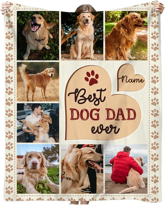 Custom Photos Collage Blanket Personalised Throw Blanket with Photos Text Gift for Family Couple