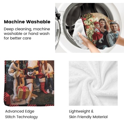 Merry Christmas Custom Blankets Personalised Multiphoto Gifts with Your Own Photos Perfect Present for Christmas