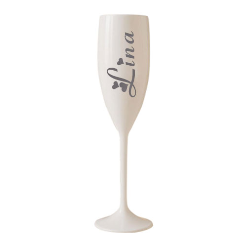 Personalised Name White Champagne Flutes Wedding Party Toasting Glasse