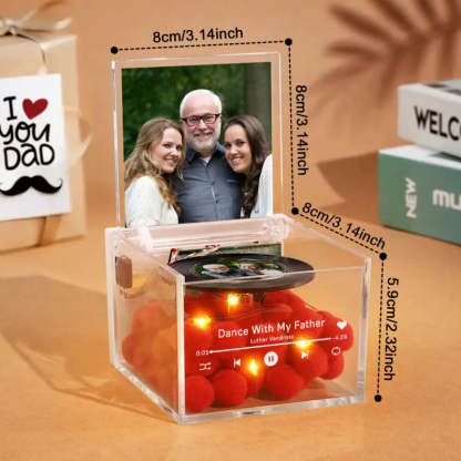 Custom Photo and Music Player Can Play Whole Song with Light Personalised Music Acrylic Box