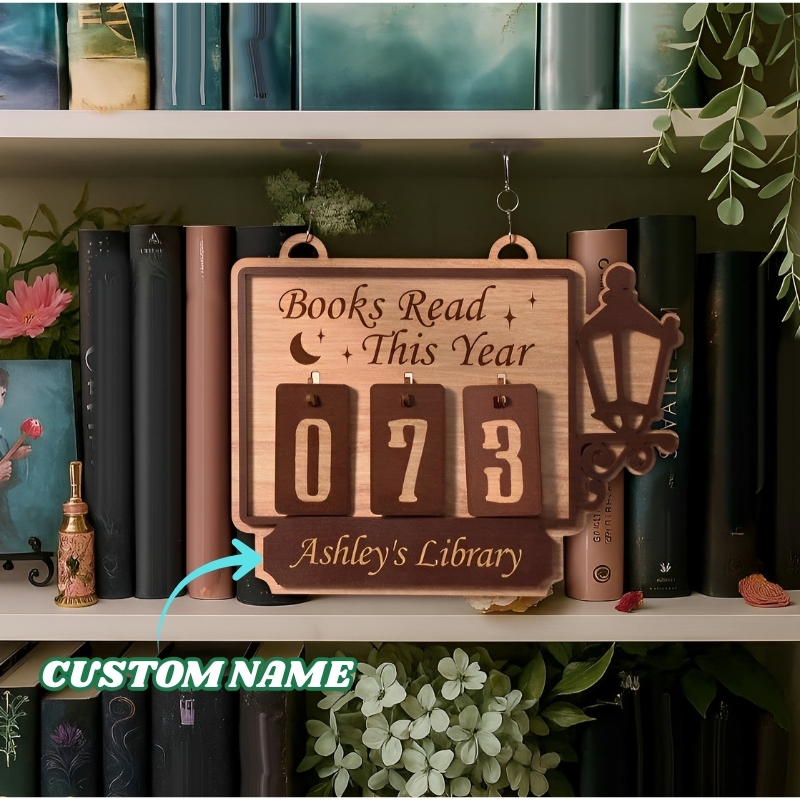 Personalised Hanging Tracker Sign Custom Books Read Tracker Books Read This Year Gift for Readers