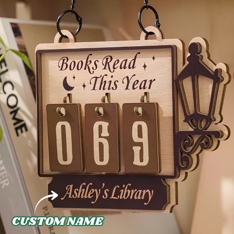 Personalised Hanging Tracker Sign Custom Books Read Tracker Books Read