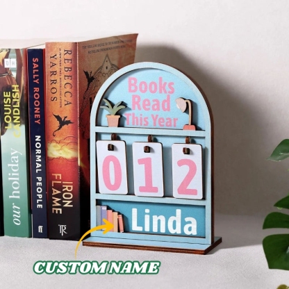 Personalised Books Read This Year Counter Mini Plaque with Flat Base Book Lovers Gift Bookshelf Decor Gift for Readers