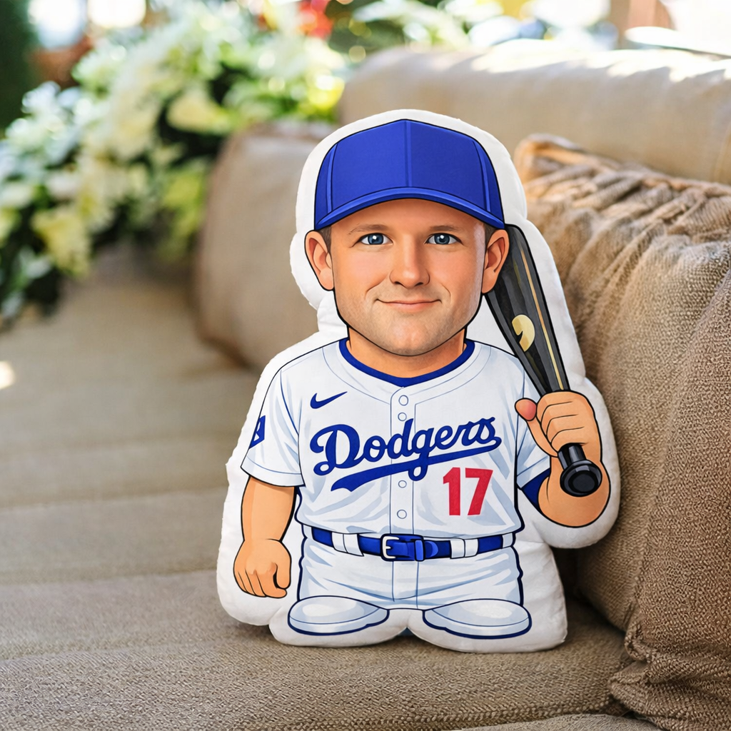 Custom 3D Photo Pillow Los Angeles Dodgers Fans Cushion Personalised Double-Sided Printed Picture Pillow