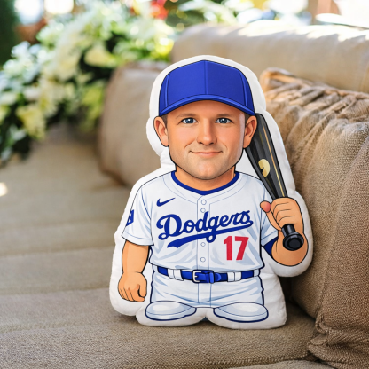 Custom 3D Photo Pillow Los Angeles Dodgers Fans Cushion Personalised Double-Sided Printed Picture Pillow