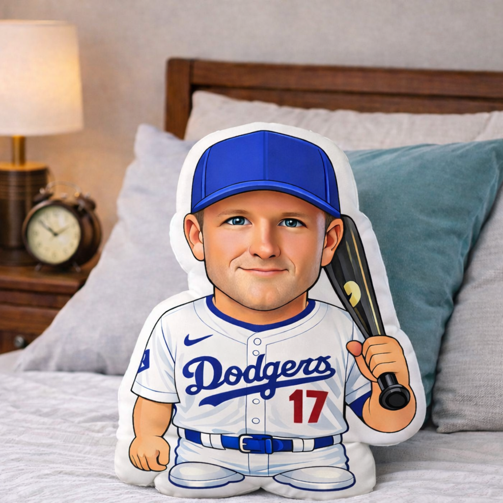 Custom 3D Photo Pillow Los Angeles Dodgers Fans Cushion Personalised Double-Sided Printed Picture Pillow