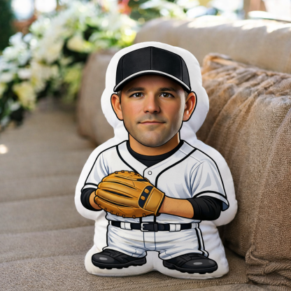 Personalised 3D Photo Pillow Double Sided Printing Gift for Baseball Players & Fans