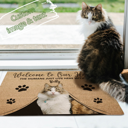 Custom Pet Doormat Personalised Dog Welcome Mat Funny Entry Rug for Porch Kennel Gift for Pet Owners and Dog Lovers