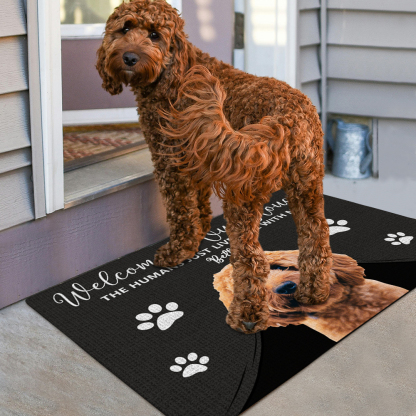 Custom Pet Doormat Personalised Dog Welcome Mat Funny Entry Rug for Porch Kennel Gift for Pet Owners and Dog Lovers