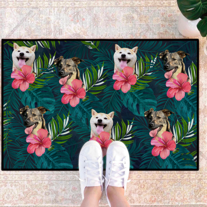 Pet Photo Doormat Custom Welcome Rug Funny Personalised Entryway Mat Kennel Gift for Dog Enthusiasts