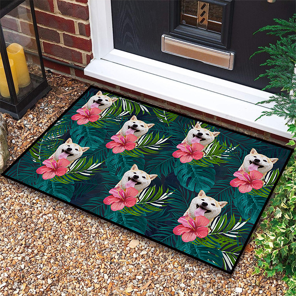 Pet Photo Doormat Custom Welcome Rug Funny Personalised Entryway Mat Kennel Gift for Dog Enthusiasts