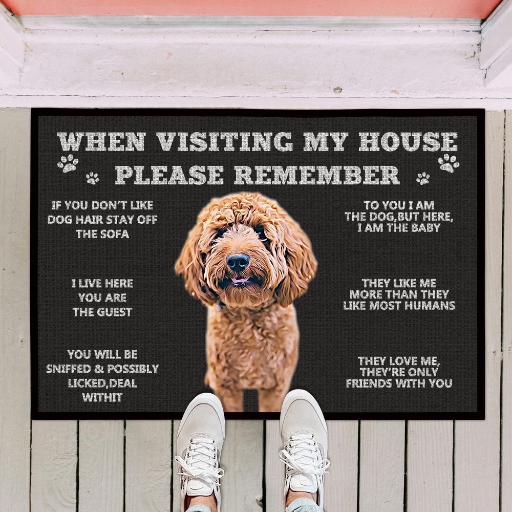 Personalised Pet Photo Doormat for Dog Lovers Custom Photo Welcome Rug for House Porch Entryway Kennel