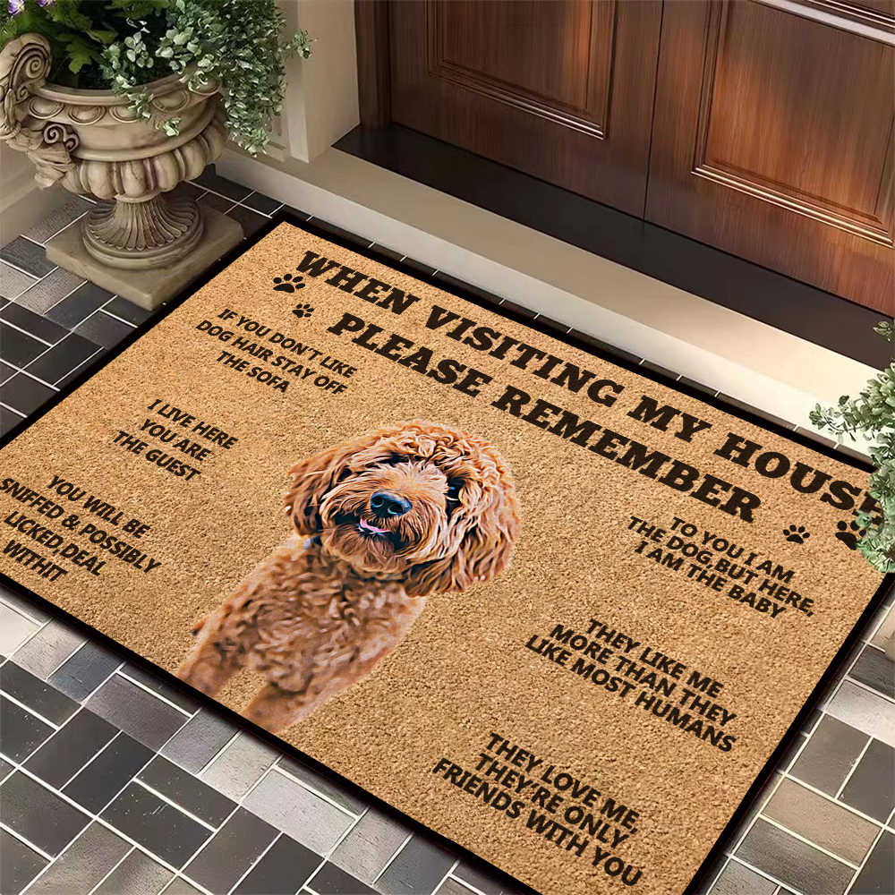 Personalised Pet Photo Doormat for Dog Lovers Custom Photo Welcome Rug for House Porch Entryway Kennel