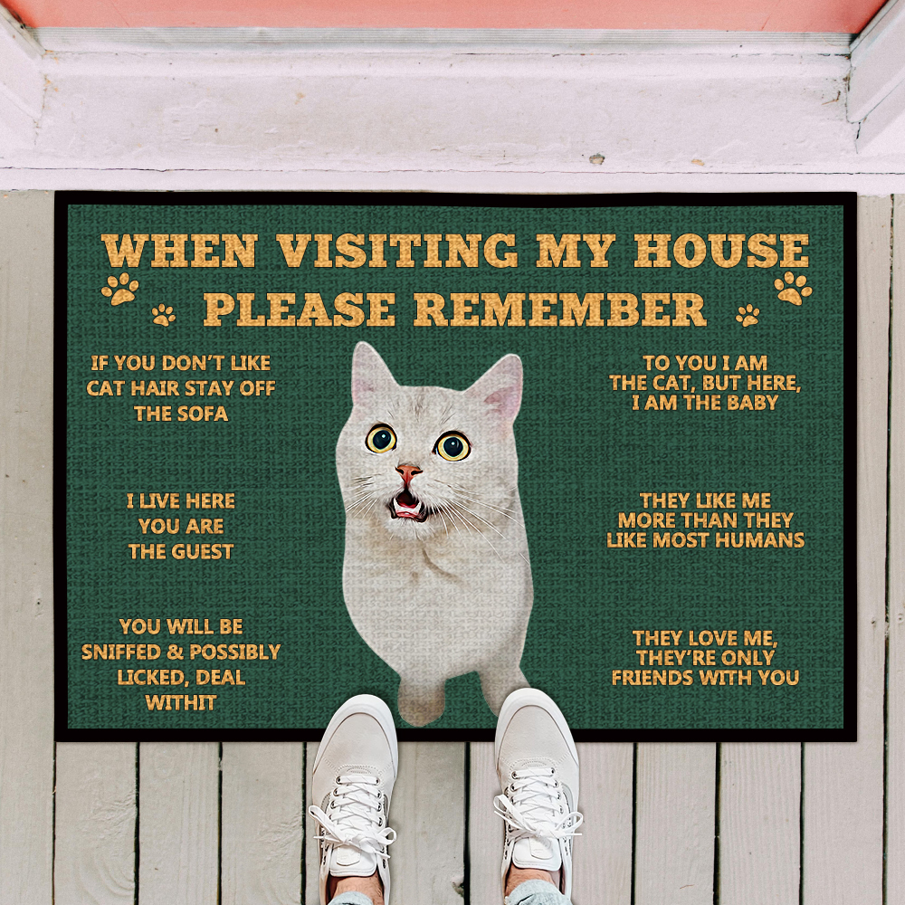 Personalised Pet Photo Doormat for Dog Lovers Custom Photo Welcome Rug for House Porch Entryway Kennel
