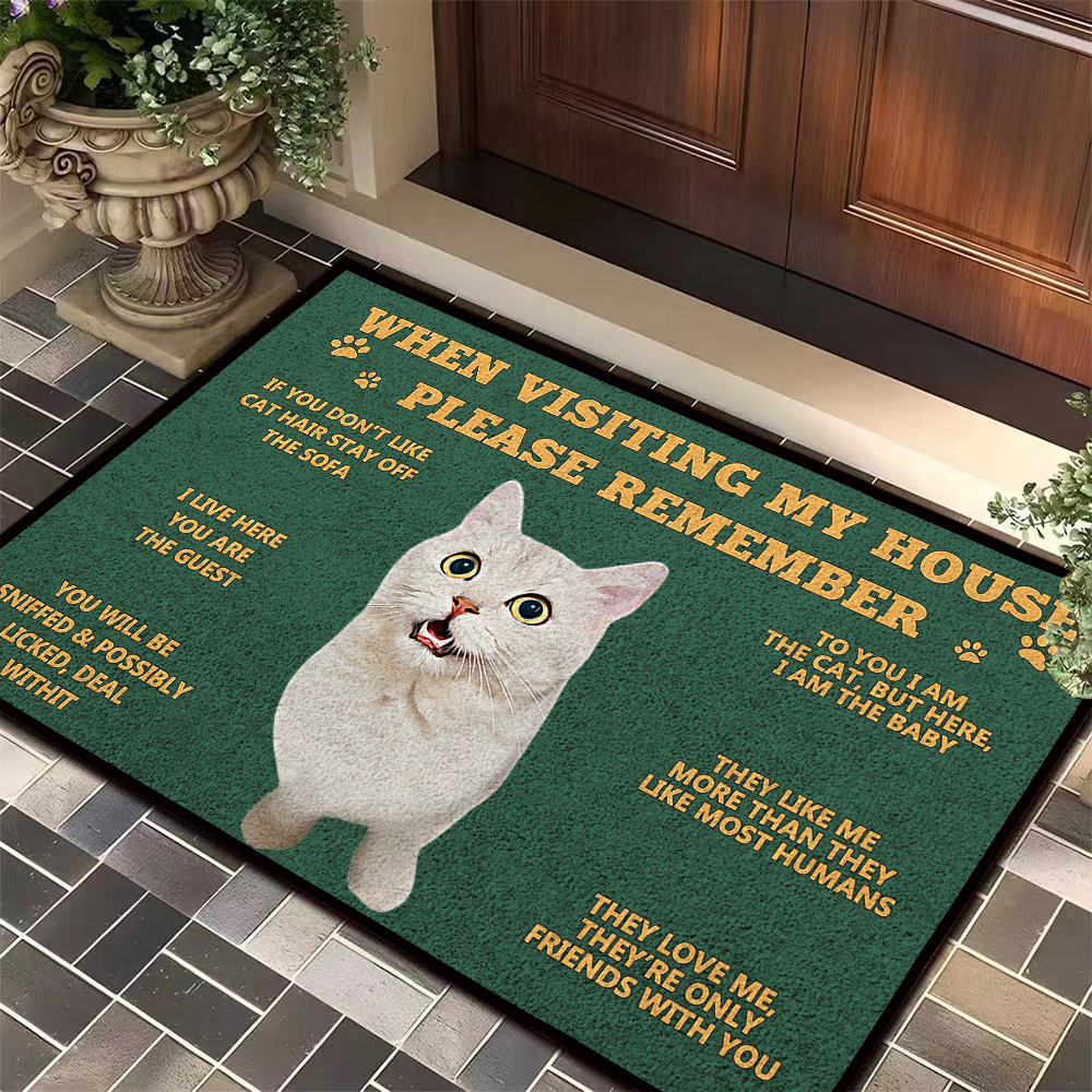 Personalised Pet Photo Doormat for Dog Lovers Custom Photo Welcome Rug for House Porch Entryway Kennel