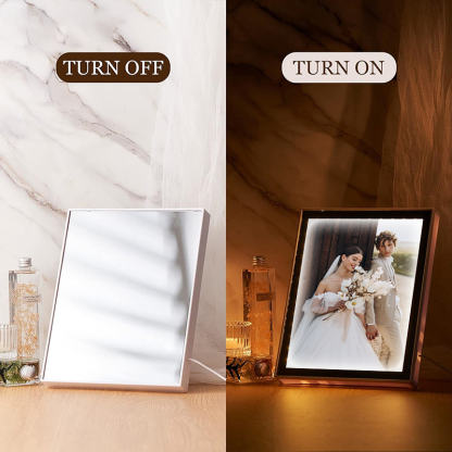 Personalised Photo Mirror Light Off as Mirror On as Glowing Picture Custom Picture Led Lamp