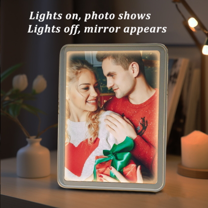 Personalised Photo Mirror Light Off as Mirror On as Glowing Picture Custom Picture Led Lamp