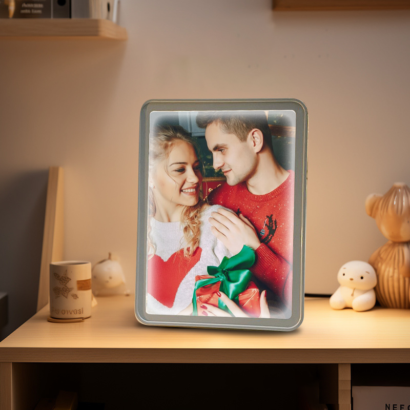 Personalised Photo Mirror Light Off as Mirror On as Glowing Picture Custom Picture Led Lamp