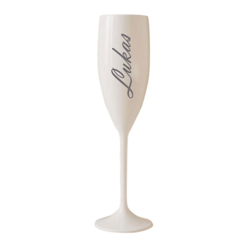 Personalised Name White Champagne Flutes Wedding Party Toasting Glasse