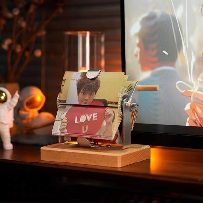 Custom Mechanical Hand-Crank Photo Frame Personalised 32 Photo Box DIY Album DIY Gift for Couple