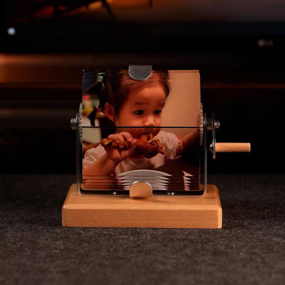 Custom Mechanical Hand-Crank Photo Frame Personalised 32 Photo Box DIY Album DIY Gift for Couple