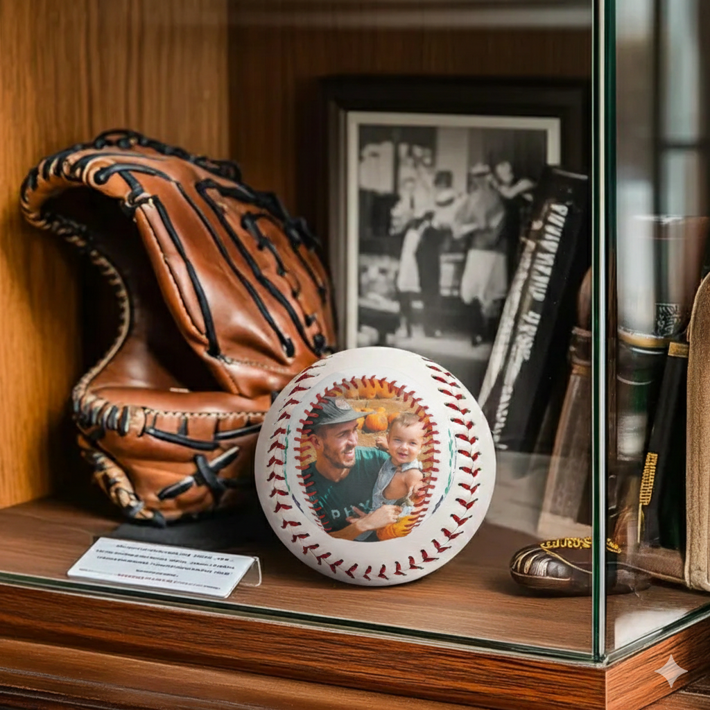 Customized Baseball Add Photos Personalised Keepsake Father's Day Gifts for Dad