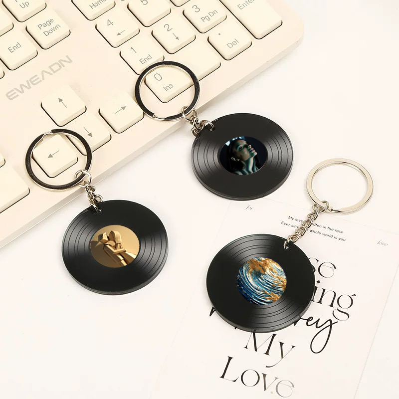 Personalised Photo Album NFC Music Vinyl Record Keychain