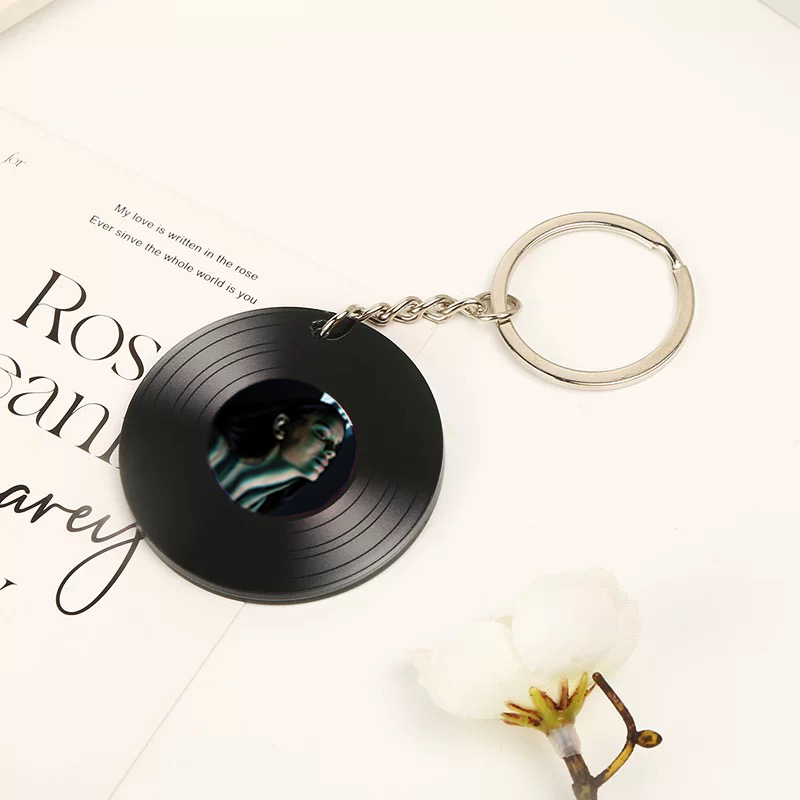 Personalised Photo Album NFC Music Vinyl Record Keychain