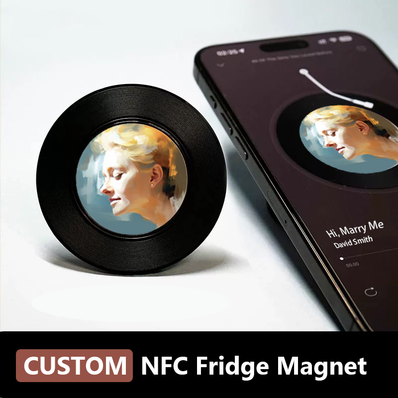 Personalised Photo Album NFC Music Vinyl Record Keychain