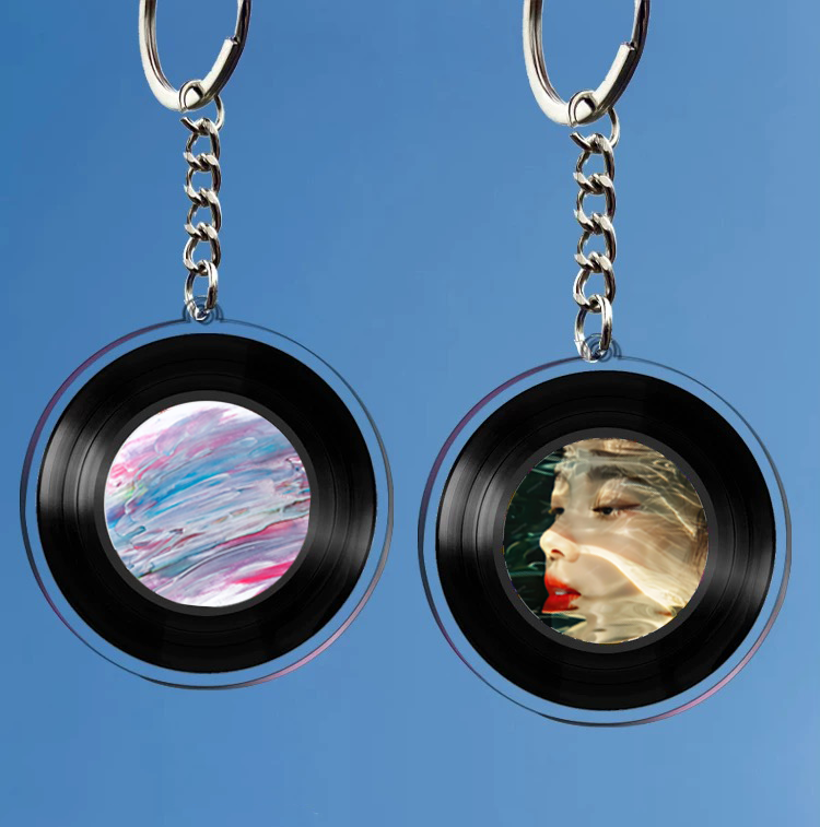 Personalised Photo Album NFC Music Vinyl Record Keychain