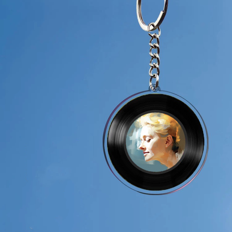 Personalised Photo Album NFC Music Vinyl Record Keychain