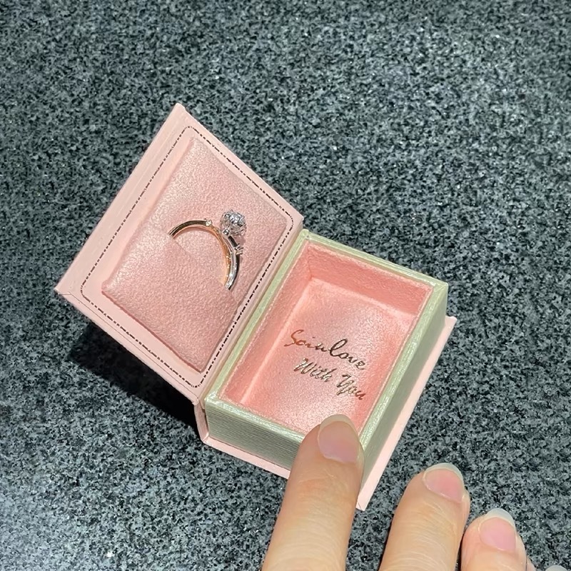 Creative Cool Mechanical Metal Kinetic Ring Set Proposal Ring Box et One-Handed Opening Jewelry Magic Cube